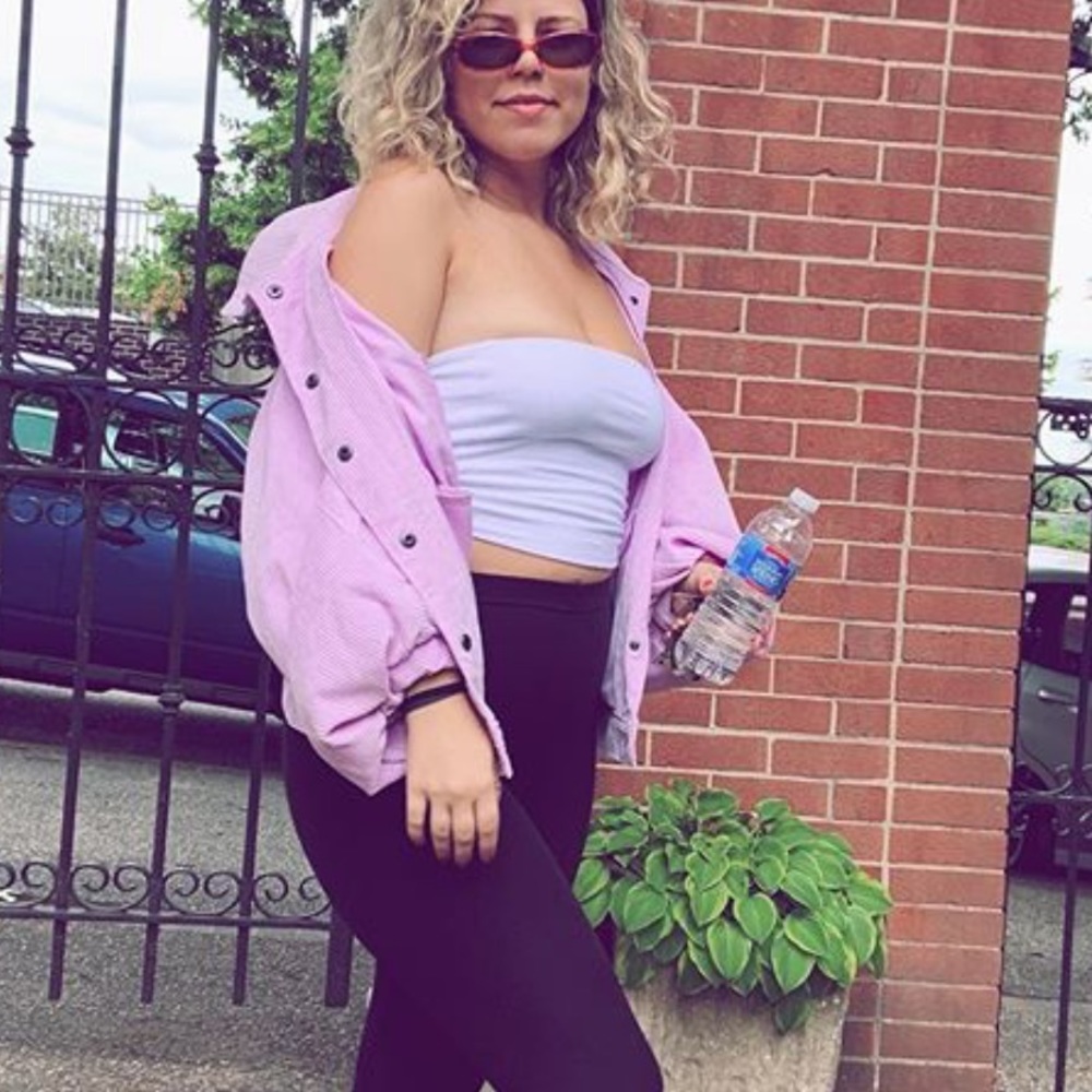 Oversized purple corduroy jacket